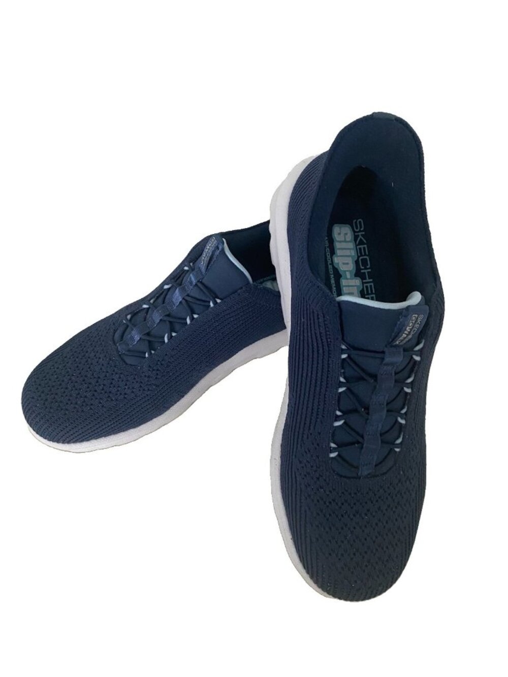 Skechers Go Walk Slip Ins 8.5 Navy Memory Foam Air Cooled Comfort Walking Shoes